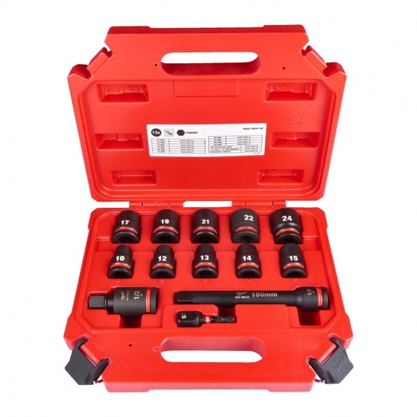 Milwaukee SHOCKWAVE Schlagnussensatz 1/2" kurz 13 tlg. im Koffer